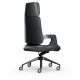 Fauteuil de direction en cuir noir Silver Interstuhl