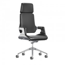 Fauteuil de direction en cuir noir - Silver Interstuhl